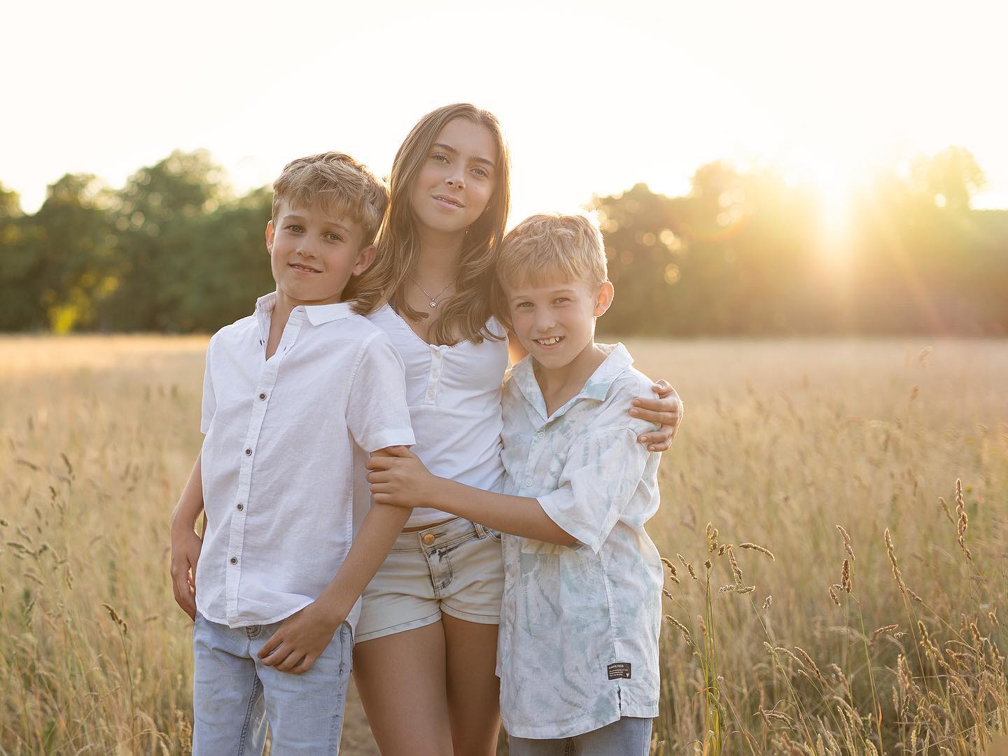 my beautiful children photographed at sunset in Surrey